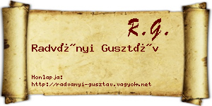 Radványi Gusztáv névjegykártya