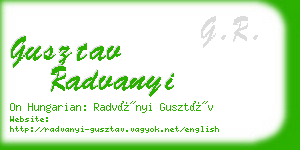 gusztav radvanyi business card